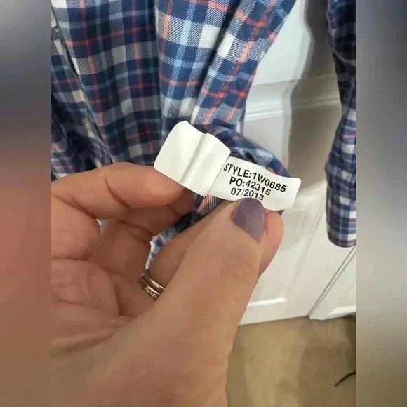 Vineyard Vines Whale shirt button down long sleeve flannel blue/pink size S - Picture 7 of 11